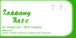 koppany mate business card