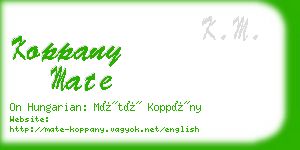 koppany mate business card